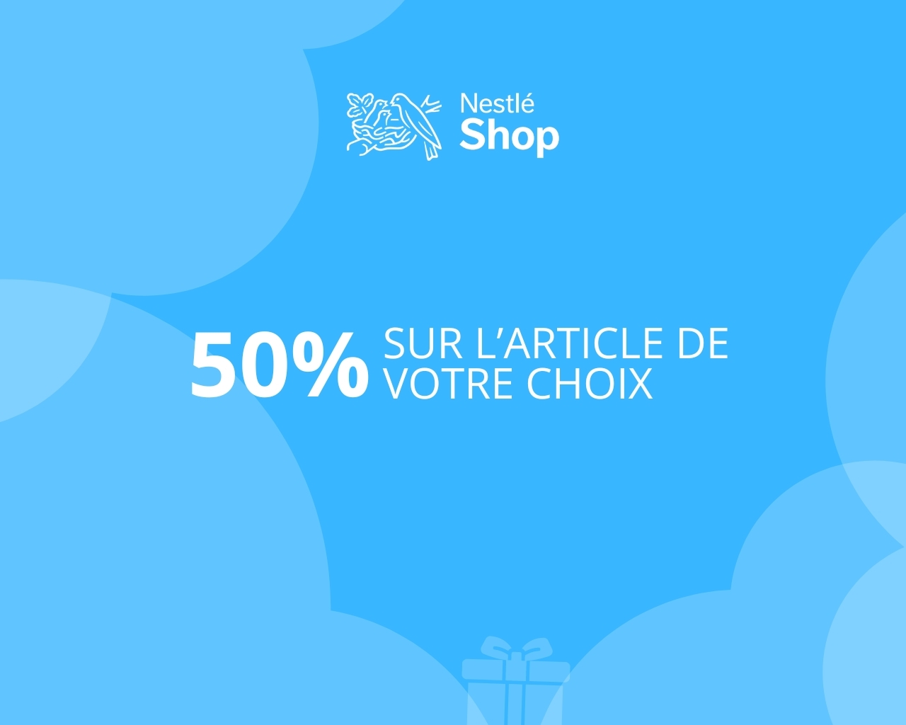 50% auf einen Artikel Ihrer Wahl in Ihrem Nestlé Shop